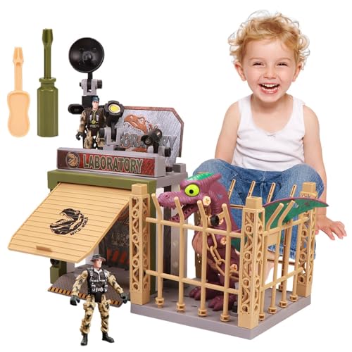 Qutalmi Dino-Laborset, Dinosaurier-Montagespielset,Realistische Dinosaurierfiguren | Interaktive STEM-BAU-Dinosaurier-Sets für 3–7 und Mädchen von Qutalmi