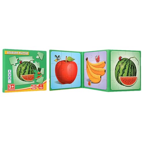 Qutalmi Reisepuzzles für Kinder im Alter von 3–5 Jahren, Magnetpuzzles für Kinder | Obst-Themen-Puzzles | Magnetisches Puzzlebuch für Kinder von 3 bis 5 Jahren, Spielzeug, Lernpuzzle, Reisespiele, von Qutalmi