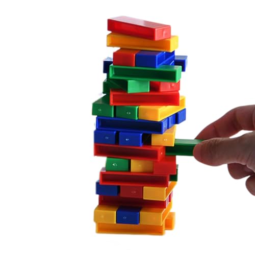 Qutalmi Stapelturm-Spiel, Tumbling Tower-Spiel, Stacking Blocks Tower-Spiele, Balancing Cube Tabletop-Spiel, lustiges Familienbrettspiel für Jungen, Mädchen von Qutalmi