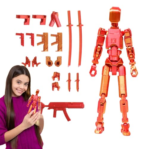 T 13 Action Figure, Druck Von Beweglichen Figuren Mehrgelenkiger Beweglicher Roboter, Mechanisches Bewegliches Ganzkörperspielzeug, Mehrere Zubehör Actionfiguren, Desktop Dekorationen von Qutalmi