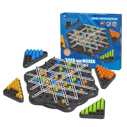 Triggle-Spiel, Triggle Gummiband Spiel, interaktives Steckspiel, klassisches Strategie-Steckbrettspiel zum Sammeln für Familienfeiern mit Kindern und Erwachsenen, Denksport-Strategie-Puzzlespielzeug von Qutalmi