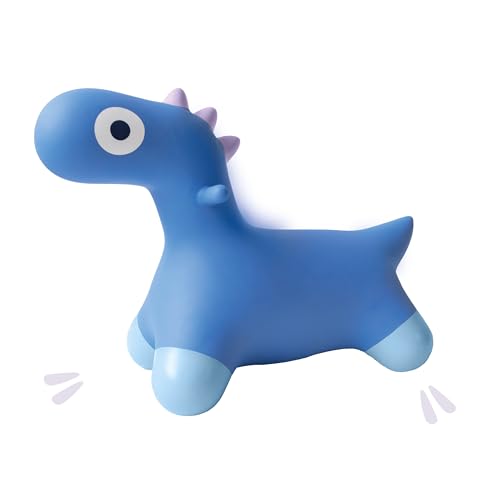 Quut - Hoppi Dino Springen – aufblasbares Springspielzeug – Außen und Innen – Design – inklusive Pumpe – Geschenk – ab 18 Monaten (kosmisches Blau) von Quut