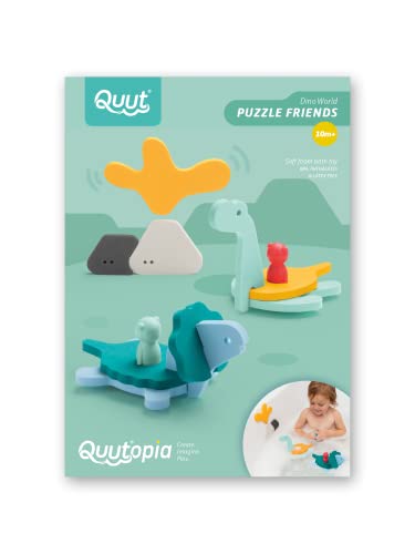 QUUT Dino World Badespielzeug Puzzle Freunde Geschenk: EIN Umweltfreundliches, Entwicklungs- Abenteuer für die Badewanne - Sicher, Langlebig und Perfekt für Babys Ab 0 Monaten von Quut