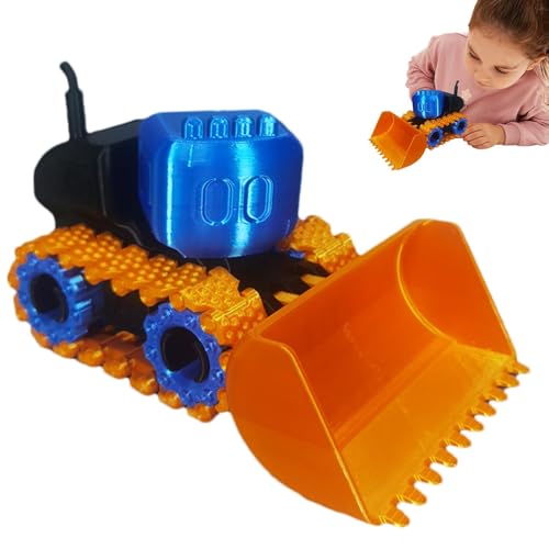 Quzente Bulldozer-Spielzeug für Jungen, Bulldozer-Spielzeug für Kinder | 3D-gedrucktes Ornament, bewegliches Bulldozer-Spielzeug für Kinder,Sammelfiguren, Ornament für alle Altersgruppen, für von Quzente