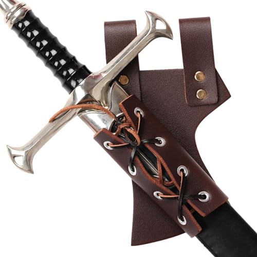 Quzente Schwerter Holster Taille, Mittelalterliche Leder Seil Gebundene Schwertscheide, Verstellbare Ritter Waffen Kleidung Schwert Ring Gürtel Holster Für Cosplay von Quzente