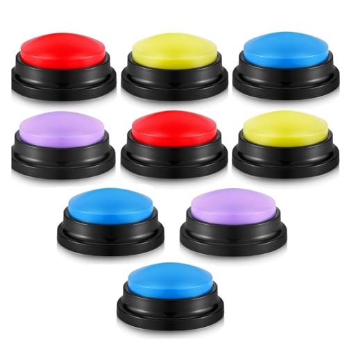 Qweradr 8 Stück Diese Rekorder Buzzers Knopf Rekonse Buzzer Game Show Buzzer Taste registrierbar Buzzer Klasse für die Teamparty Nr. L von Qweradr