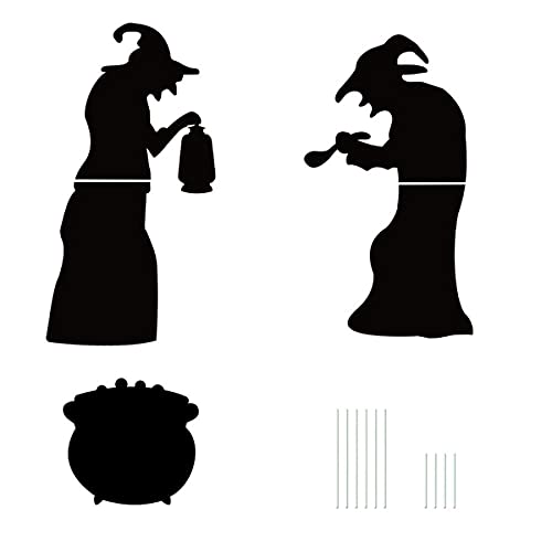 Qweradr Halloween Hexe Schwarze Silhouette Feiertag Dekoration Garten Hexe Grusel AtmosphäRe Requisiten von Qweradr