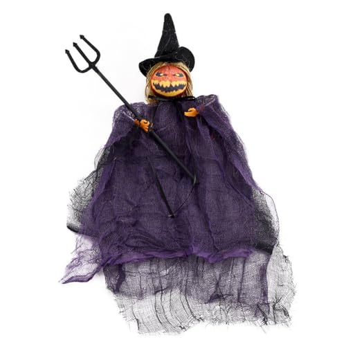 Qweradr Halloween-Skelettpuppe, Ornamente, Geist, Spukhaus, Hängende Anhänger, Heimgeschenk für Kinder, Halloween-Dekor, Requisiten, Lila von Qweradr