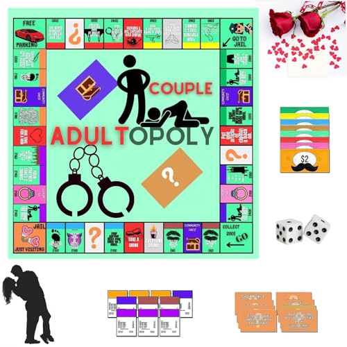 Adultopoly,adultopoly Board Game,gesprächskarten,Couple Adult Opoly,Card Games for Adults,Couples Board Games,Promote The Sublimation of Couples' Feelings,Relationship Card Game-A von Qxdohw