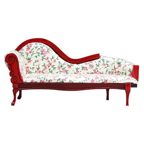 1:12 Puppenhaus Miniatur Europäischer Stil Chaiselongue Sofa Stuhl Möbel Modell Dekor Spielzeug Puppenhaus Zubehör von Qxiao