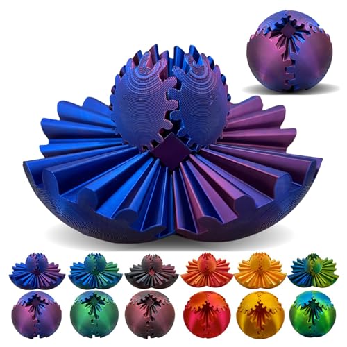 Gear Ball 3D Printed Gear Ball Spin Ball Puzzle Cube Fidget Toy The Steampunk Whirling Wonder Fidget Toy GearSphere Desk Toy Funny Sensory Toy Gear Ball for Sensory Needs, Stress and Anxiety Relaxing von Qxiao