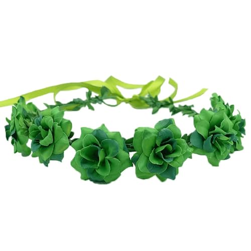 Qxiao St. Patrick's Day Kranz Stirnband Simulation Blumen Kopfbedeckung Grün Haarkamm Haarschmuck Party Dekor von Qxiao