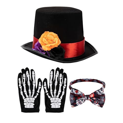 Qyljeiwred Halloween-Zubehör-Set für Herren – Zubehör für Tag der, Halloween-Hüte für Männer, Erwachsenenkostüm, Rosendesign für die meisten Teenager Qyljeiwred Halloween-Zubehör-Set für Herren – Zubehör für Tag der, Halloween-Hüte für Männer, Erwachsenenkostüm, Rosendesign für die meisten Teenager von Qyljeiwred