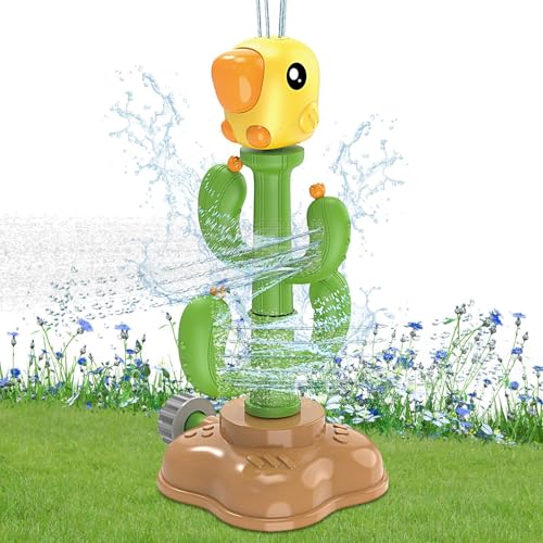 Backyard Lawn Sprinkler, Cactus Garden Sprinkler, Poolside Water Sprayer, Kids Outdoor Sprinkler, Garden Water Spray Toy, Summer Lawn Sprinkler, Water Toy for Kids, Cactus Water Sprinkler Toy von Qzdtue