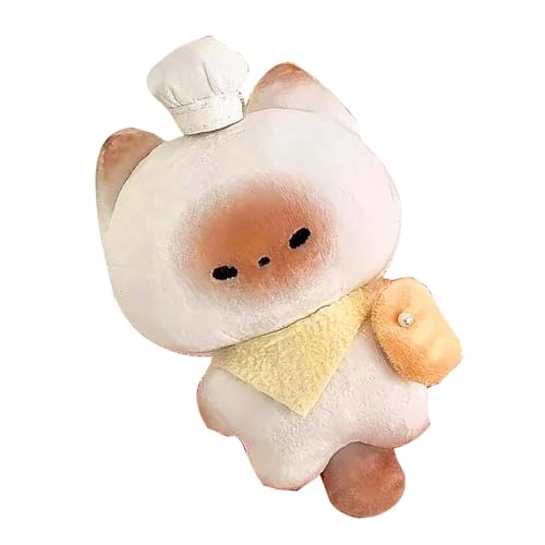 Cute Cat Stuffed Animal, Steamed Bun Cat Plush Doll, Soft Chef Bread Kitten Stuffed Toy 4.72 Inches, Ideal for Schoolbags, Purses, And Collectible Toy Lovers Cat Stuffed Animal, Stuffed Steamed Bun von Qzdtue