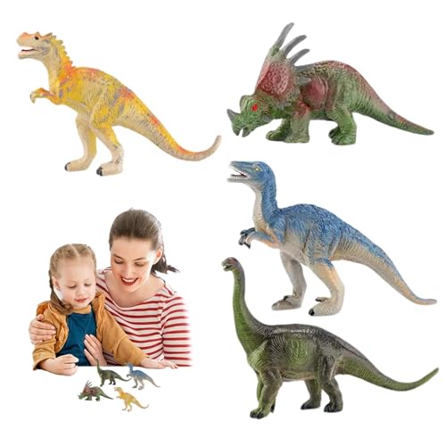 Dinosaurier-Modell, kleine Dinosaurier-Spielzeuge - 4 Miniatur Dinosaurier-Figuren Pack | Kuchen-Topper, Sammelfiguren, Ostereierfüllung, Tierspielzeug für realistisch von Qzdtue