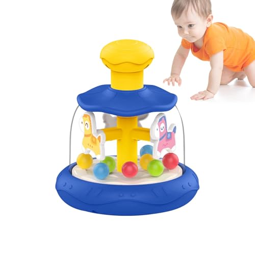 Educational Press Carousel Toy, Sensory Learning Toy Fine Motor Skills Development, Brain Teaser Push Rotating Carousel Kids, Lightweight Home Toy, Press Carousel Toy, Sensory Activity Fin von Qzdtue