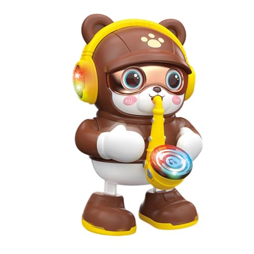 Electric Dancing Bear, Musical Dancing Toy, Creative Toddler Toys, Electronic Bear Toy, Dancing Bear for Kids, Educational Singing Toy, Toddler Dance Toys 4.02x5.35x6.97 inches for Home Kindergarten von Qzdtue