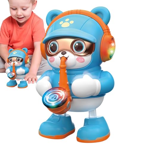 Electric Dancing Bear, Musical Dancing Toy, Creative Toddler Toys, Electronic Bear Toy, Dancing Bear for Kids, Educational Singing Toy, Toddler Dance Toys 4.02x5.35x6.97 inches for Home Kindergarten von Qzdtue