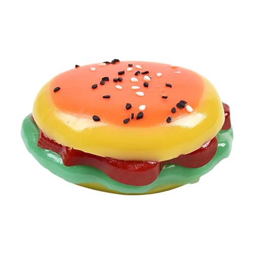 Hamburger Squeeze Fidget Toy, Silikon, Anti-Stress-Spielzeug, lustiges Pinching Sensory Relief-Toy, Größe ca. 8,5 x 3,5 cm für Kinder, Erwachsene, Home und Playhouse Zubehör von Qzdtue