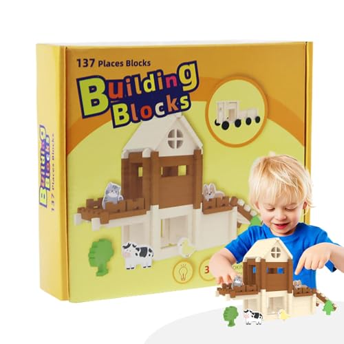 Holzklötze zum Zusammenstecken, kreative Holzblöcke, lustiges Baustein-Set für Kleinkinder, Lernspielzeug aus Holz, Beobachtungsfähigkeitsblöcke, praktisches Stapelspielzeug 8,46 x 7,28 x von Qzdtue