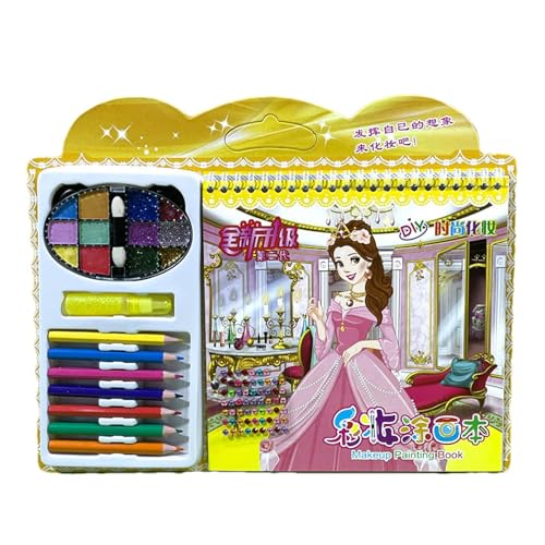 Kids Craft Set Featuring Paper Princess Makeup Coloring Book, Engaging Makeup Painting Art Set for Dress Up Games, Birthday Entertainment and Artistic Expression von Qzdtue