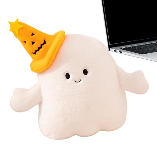 Qzdtue Adorable Ghost Plush Toy, Soft Halloween Ghost Stuffed Animal, Ghost Plushie for Kids' Room With Pumpkin Hat, Ghost Stuffed Animal Plush Toys for Study Room Sofa von Qzdtue