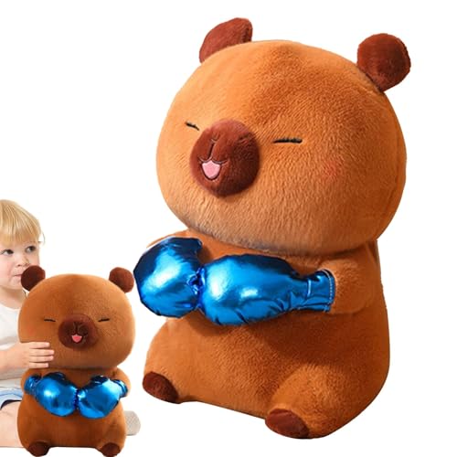 Qzdtue Boxing Capybara Plushies | Super Soft Cuddly Capybara Stuffed Animal Figures | Perfect Huggable Decorations for Bedrooms, Dorms, and Nurseries for Children | Ideal for Comfort and Playtime von Qzdtue