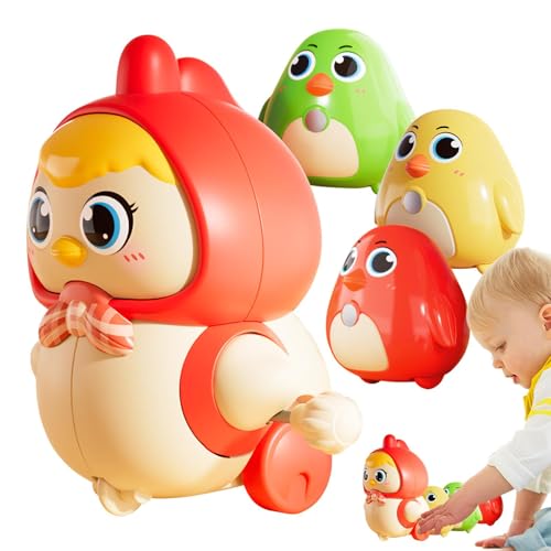 Qzdtue Cute Windup Toys, Toddler Crawling Toys, Jumping Chicken Toy, Easter Stocking Stuffers, Hand Clockwork Toy, Chicken Toys for Kids, Portable Windup Toy 3.07x2.83x2.17 inches for Boys and Girls von Qzdtue