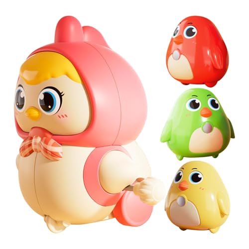 Qzdtue Cute Windup Toys, Toddler Crawling Toys, Jumping Chicken Toy, Easter Stocking Stuffers, Hand Clockwork Toy, Chicken Toys for Kids, Portable Windup Toy 3.07x2.83x2.17 inches for Boys and Girls von Qzdtue