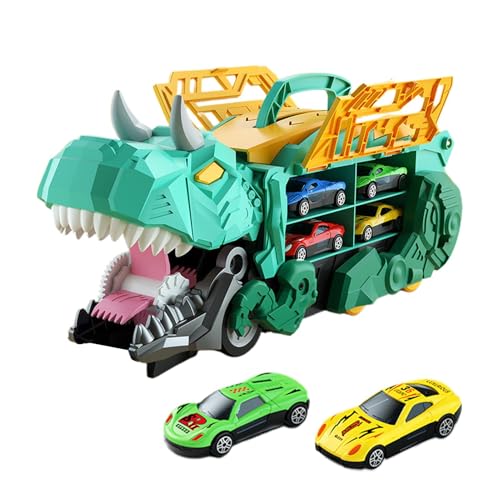 Qzdtue Dinosaur Toys Car, Tragbares Truck Car Toy für Kleinkinder, Transport-Carrier Truck mit Handle Design, doppelseitige Aufbewahrung für und Mädchen, lustiges Carrier Fahrzeug Spielzeug für von Qzdtue