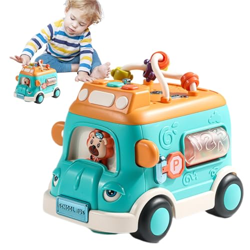 Qzdtue Funny Toddler Bus Toy, Lernspielzeug für Kinder, Spielzeug für Kinder, Kleinkinder, Lernspielzeug für Kinder, Spielzeugauto, 4,45 x 6,3 x 5,51 Zoll für und Mädchen von Qzdtue