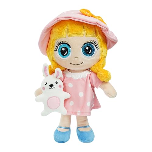 Qzdtue Girl Plush Doll, Soft Cuddly Toy, Kids Rag Doll, Toys, Sleeping Partner Plush Toy, Soft Plush Dolls, Dotted Dress Cute Dolls, Cuddly Doll For Home 12.99x9.06x5.91 Inches von Qzdtue