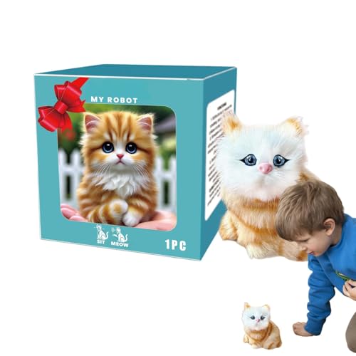 Qzdtue Interactive Robotic Cat Toy, Robotic Cat Toy for Kids, Portable Interactive Cat Toy, Barking Kitten Toy, Interactive Meow Kitten, Robot Kitty Toy, Funny Cat Toy for Girls, Home Robotic Kitty von Qzdtue