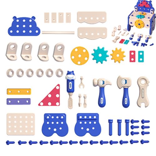 Qzdtue Kleines Werkzeug Bench Toy, Toddler Pretend Toys, Kreatives Toddler Set, Work Bench Toy, Lernspielzeug Set, Interaktives Spielzeug 24 x 15 x 40 cm für Home Kindergarten von Qzdtue