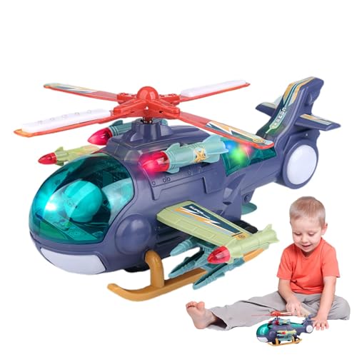 Qzdtue Lighted Musical Kids Helicopter Toy, Flying Toddler Plane With Lights And Music, Interactive Fighter Model Toy Helicopter, Fun Drohne Toy For Boys And Girls Kids Helicopter Toy von Qzdtue