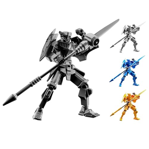 Qzdtue Multi-Jointed Action Figuren, 4 x bewegliche Roboterbau-Kit, artikulatierte -Puppe, ABS + PVC Assembly Deformationsmodell, Sammlerstück, Desktop-Dekoration, ideal für Kinder von Qzdtue