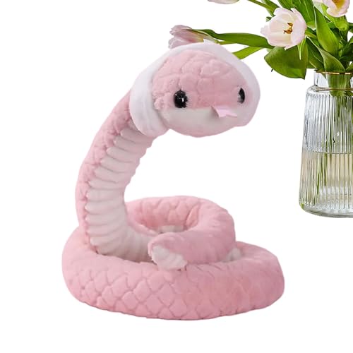 Qzdtue New Year Snake Plush Toy, Soft Stuffed Tier mit Winter Scarf, Cute 59 Zoll Plüschtier, 59 Zoll Raumdekoration mit Hairpin, ideal für Frühlings-Festivalfeier von Qzdtue