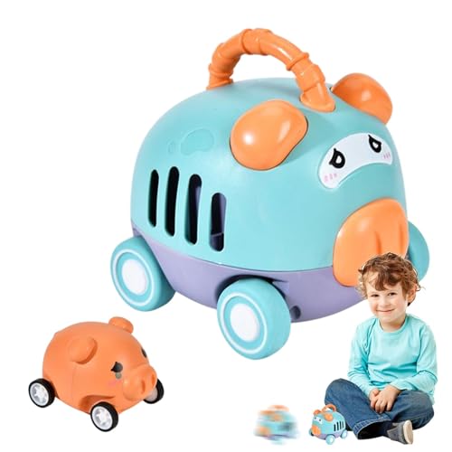 Qzdtue Push Car Toy, Cartoon Animal Inertia Push Car, Educational Preschool Learning Activity, Interactive Travel Toys, 4,33 x 4,33 x 3,54 Zoll, Perfect for Christmas, Birthdays von Qzdtue