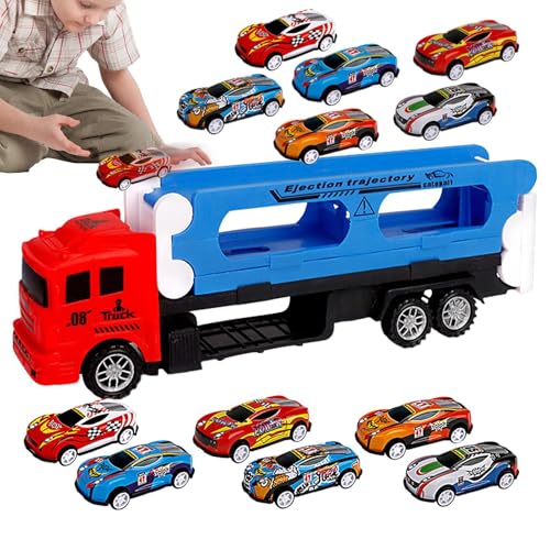 Qzdtue Sliding Race Track Toy, Dinosaur Transport Truck, Lernspielzeug für Kinder, Spielzeugauto Set für Kinder, Transport Toy Carrier, Dinosaur Toy Trucks, Car Race Track Toy von Qzdtue