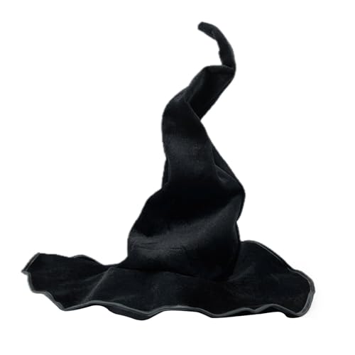 Qzdtue Witch Hut für Damen, elegant, schwarz, breit, klappbar, Witches Hat, Fashionable Halloween-Kostüm, mit Kopfumfang von 56 – 60 cm, für Masquerade und Cosplay von Qzdtue