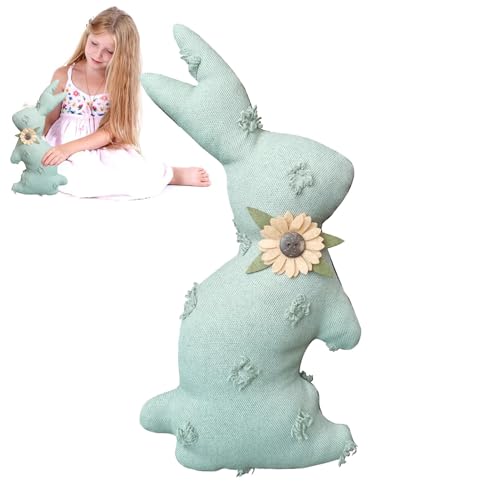 Qzdtue s Hase für Mädchen, Kaninchenspielzeug aus Plüsch – Kaninchen-Spielzeug aus Plüsch, niedliches Kaninchen, Plüsch-Hase, Osterhase, mit Blumenmuster, vielseitig für Wohnzimmer, Arbeitszimmer von Qzdtue