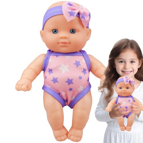 Reborn Ganzkörperpuppen, weiche Puppe für Kinder, bewegliche Puppe, bewegliche Puppe, lebensechte elastische Reborn Puppe 20 cm/7,87 Zoll für kreatives Spielen, Kindertag, Nat von Qzdtue