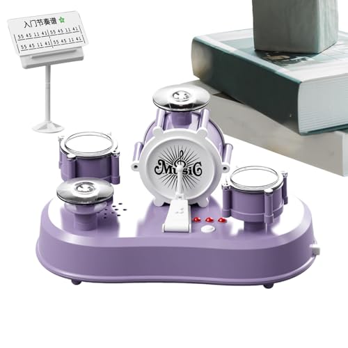 Small Drum Set, Small Electric Finger Drum Toy, Educational Percussion Instrument, (Purple/Grey) 20,66 x 12,9 x 11,9 cm (8,66 x 5,31 x 4,33 Zoll), Sound and Light Effect Drums für Kinder und von Qzdtue