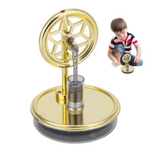 Stirling Engine, Low Temperature Electricity Generator, Bildungswesen Kit, 7,68 x 5,31 Zoll, Desktop Modell für Erwachsene, Heimdekoration und Lernwerkzeug von Qzdtue