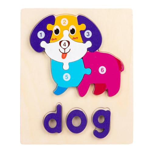 Wooden Puzzles for, Jigsaw Intelligence Games for Preschool Kids, Words Shape Learning Puzzle Boys Girls 3+ Jahre, Lernpuzzles für Kinder, Toddler Holz von Qzdtue