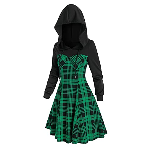 Halloween Kostüm Damen Renaissance Fee Kostüm Mittelalterlich Vintage Kapuzenkleid Mardi Gras Gothic Wald Fee Kleid Mit Kapuze Langarm Halloween Kostüm Halloween Cosplay Abend Party Verstellbar von Qzeanxy