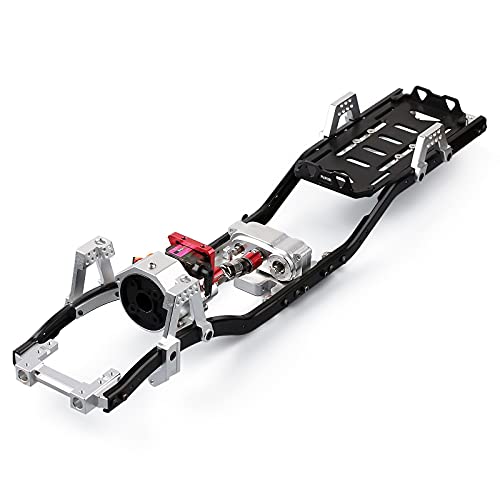 313mm 12.3" Wheelbase Metal Chassis Frame with Prefixal Shiftable Gearbox for 1/10 RC Crawler Car Axial SCX10 90046-1 Complete Set von R/C Car Parts