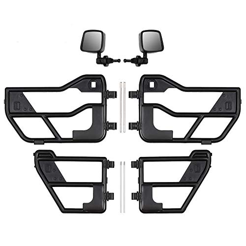 RC Car Plastic Tube Doors & Rearview Mirror for 1:10 RC Crawler Car Axial SCX10 90046 Jeep Wrangler Hard Body Shell - 1 Set Black von R/C Car Parts