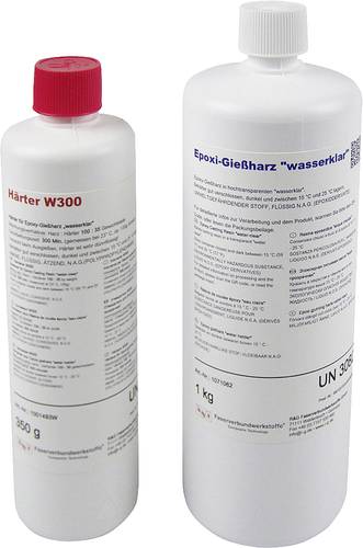 R & G 1071023 Epoxid-Gießharz (wasserklar) 1kg + Härter W 300 350g 1 Set von R & G